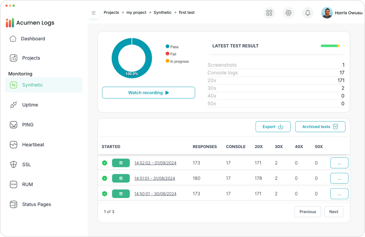 Synthetic User Journey